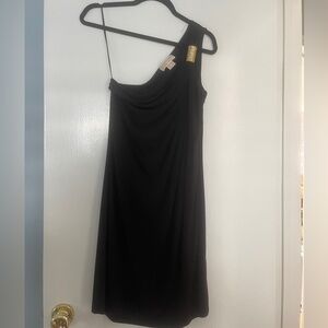 Michael Kors One Shoulder Black Mini Dress